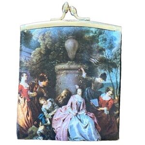 Vintage Coin Purse Regency Scene Satin OS